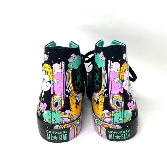 Converse Men's Size 9 171271F CTAS PSYCHEDELIC HOOPS Black Canvas Hi Top Sneaker - Picture 6 of 10